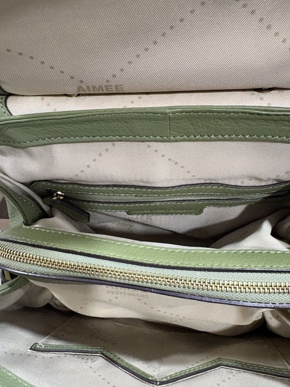 Aimee Kestenberg All For Love Shoulder Bag Green / Olive Leather Handbag - Picture 16 of 16